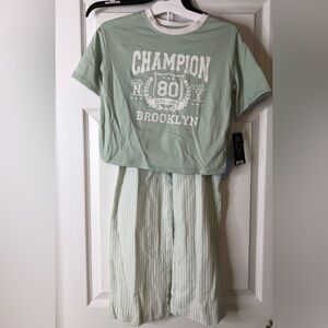 art class Mint Green Graphic Two-Piece Lounge Set